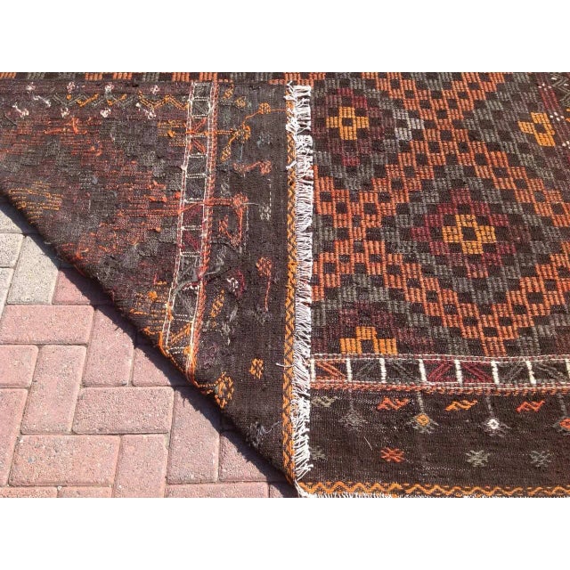 Textile Vintage Turkish Kilim Rug - 6'11" x 9'4" For Sale - Image 7 of 7