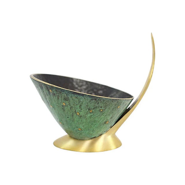 Metal Mid-Century Modern Brass Catchall For Sale - Image 7 of 7