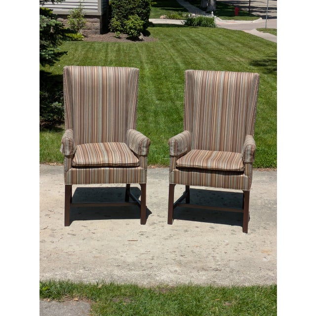Late 20th Century Pair of Handmade Deleware Host Chairs by Hickory Chair For Sale - Image 10 of 10