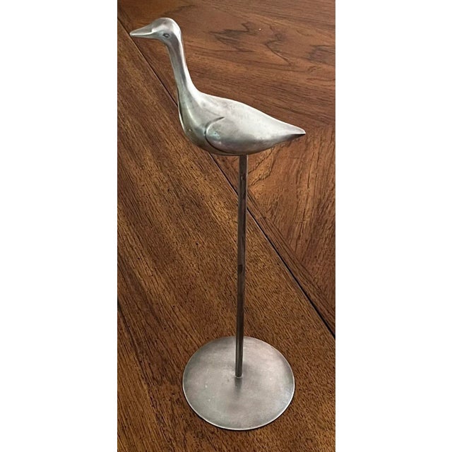 Mid-Century Chrome Crane Figurine Statue or Hat Stand 18" High For Sale - Image 13 of 13