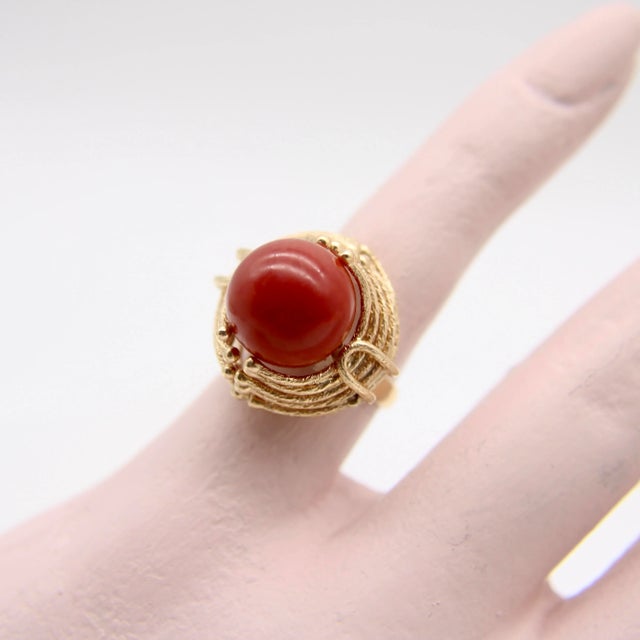 This is part of Chairish’s Fine Jewelry assortment. At Kirsten’s Corner we love vintage coral, and this ring centers...