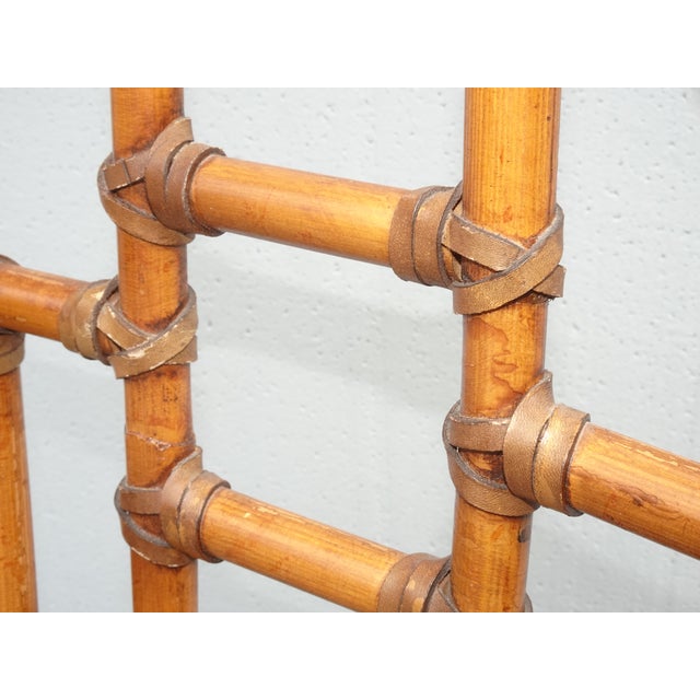 Pair Vintage Baker Furniture Side Chairs ~ Chinoiserie Bamboo Cane Brown Chairs For Sale - Image 10 of 15
