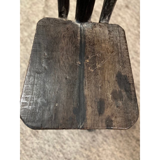 Brown 1960s Carved Figures Series - Set of Three Sculptural Chairs For Sale - Image 8 of 9