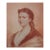 19th Century Hand Drawn Original Sanguine Portrait of a Young Woman - Signed For Sale