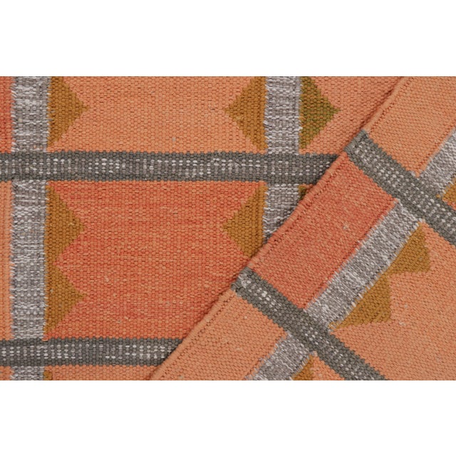 Textile Rug & Kilim’s Scandinavian Style Kilim in Orange, Gray & Brown Geometric Pattern - 12x15 For Sale - Image 7 of 7