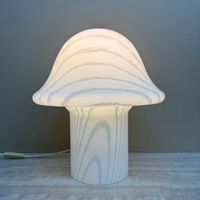 Zebra Glass Mushroom Table Lamp from Peill & Putzler, 1970s For Sale - Image 11 of 14