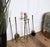 1980s Vintage Italian Four-Piece Brass Fireplace Fire Tool Set with Stand, 1980s For Sale - Image 5 of 7