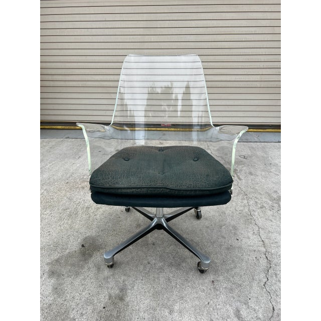 Metal Vintage 1960s Lucite Desk Chair For Sale - Image 7 of 7