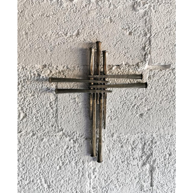 Vintage Brutalist Stainless Steel Cross, 1970s For Sale - Image 7 of 7