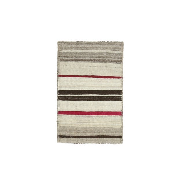 Vintage Turkish Oushak Handmade Wool Cotton White Beige Small Area Rug For Sale - Image 11 of 11