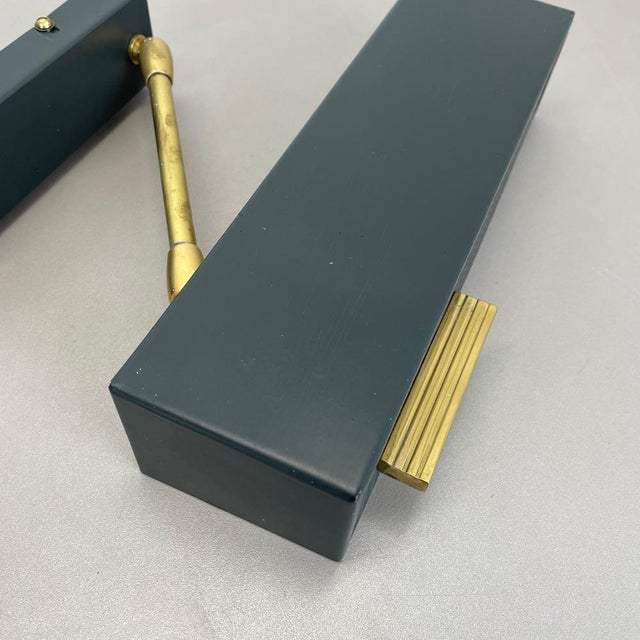 Gray Modern Brass and Metal Adjustable Wall Light, 1950s For Sale - Image 8 of 18