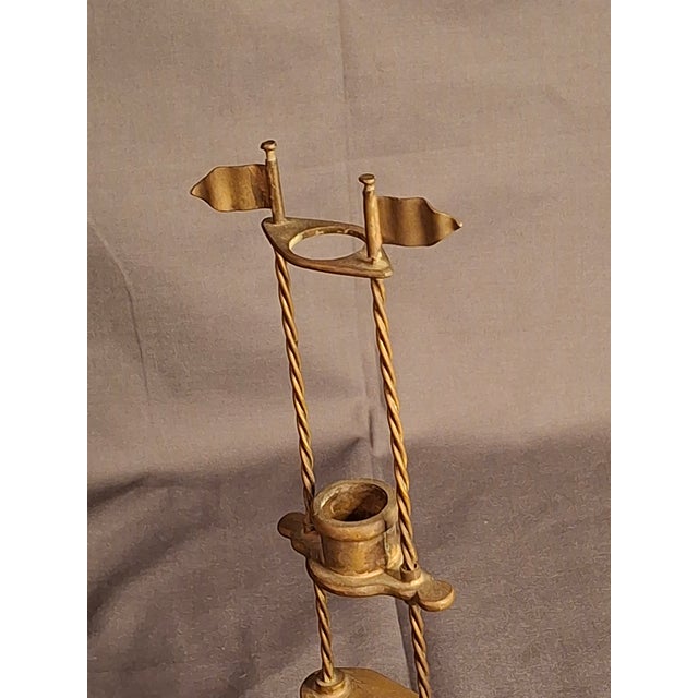Metal Rare 18thC Antique Brass Havdalah Compendium Spice Box Tower Adjustable Candle For Sale - Image 7 of 18