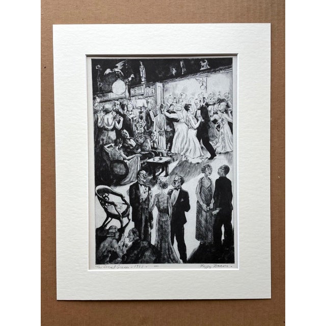 American Vtg 1939 Print in 11x14 Mat, Ready to Frame: Peggy Bacon "The Social Graces" For Sale - Image 3 of 3