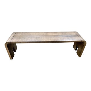 Baker Barbara Barry Waterfall Waxed Cashmere Oak Bed Bench For Sale