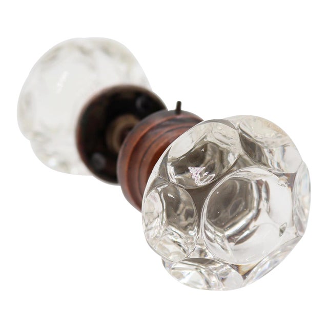 Antique Wide Shank Punted Clear Glass Door Knobs For Sale