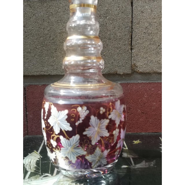 Purple and Gold Crystal Decanters, Set of 2 For Sale - Image 6 of 18