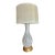 Large Single Murano White Bubbles Copper Aventurine Glass Table Lamp For Sale