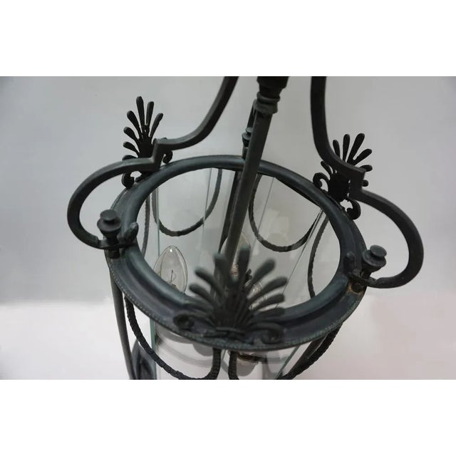 French Neoclassical Bronze & Glass Hall Lantern, 1890s For Sale - Image 5 of 11