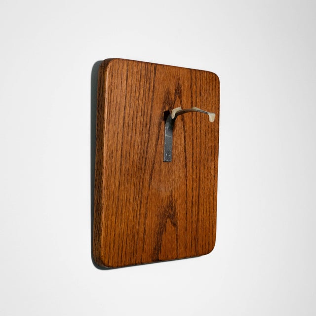 Late 20th Century Fine Art Wall Sculpture of Face Within Circular Form on Wooden Plaque by Sergio Naduville For Sale - Image 11 of 12