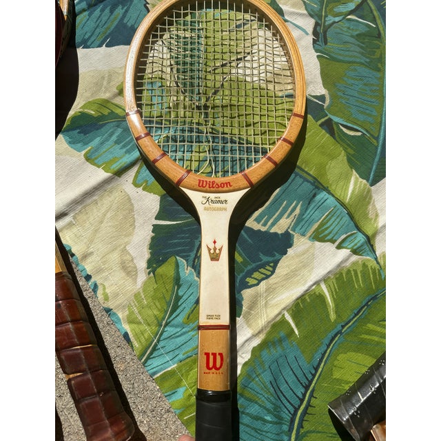 Vintage Collection of Wilson Tennis Rackets and Guard Add Photos For Sale - Image 4 of 12