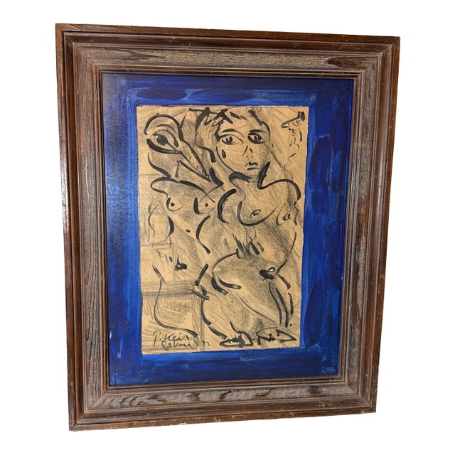 1970s Peter Keil Original Signed Abstract Figurative Painting For Sale