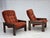 Danish Armchair in Orange-Red Velour and Dark Oak Wood, 1970s For Sale - Image 10 of 17