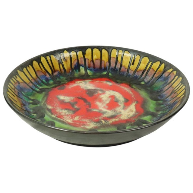 Large Droplet Glazed Ceramic Fruit Bowl or Wall Decoration, 1960s For Sale - Image 14 of 14