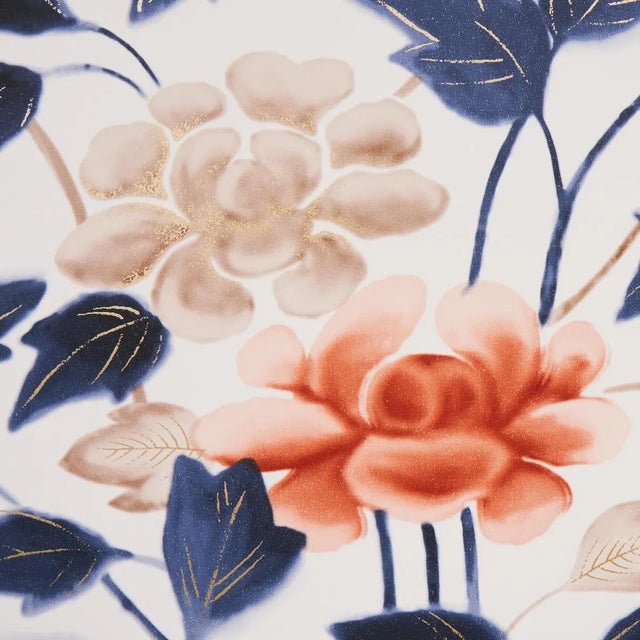 Contemporary Sample - Schumacher X David Kaihoi Imari Wallpaper in Blue Ink For Sale - Image 3 of 4
