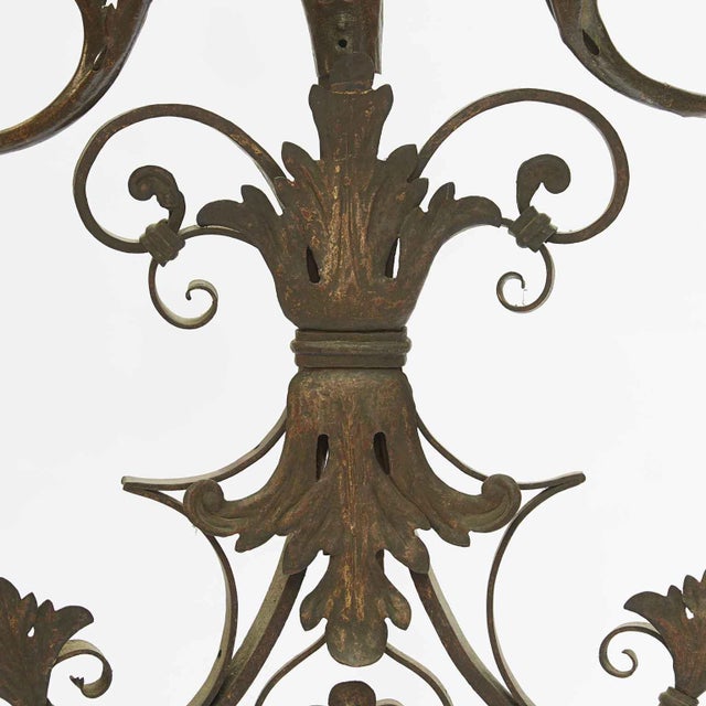 Large Wrought Iron Floor or Wall Candleholder 1700s For Sale - Image 6 of 7