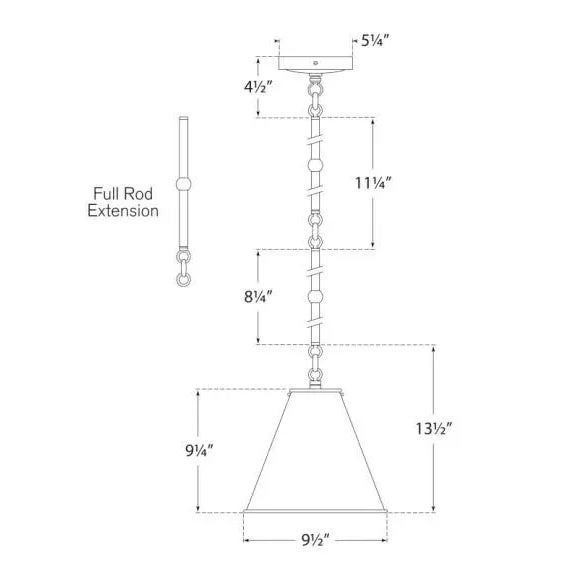 Visual Comfort Thomas O'Brien for Visual Comfort Signature Goodman Petite Hanging Shade in Bronze & Hand-Rubbed Antique Brass with Hand-Rubbed Antique Brass Shade For Sale - Image 4 of 4