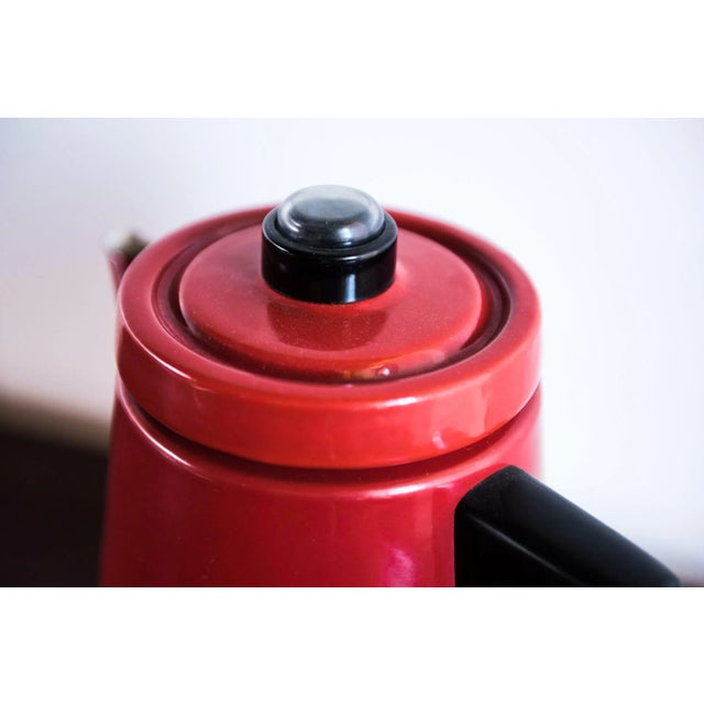 Enameled Cast Iron Coffee Pot by Antti Nurmesniemi for Finel, 1950s
