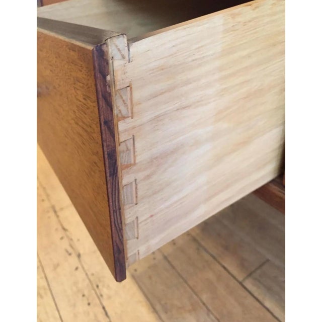 Wood 1960s Mid Century Drop Lid Secretariat/Writing Desk, Drawer, Bookshelf Unit For Sale - Image 7 of 12