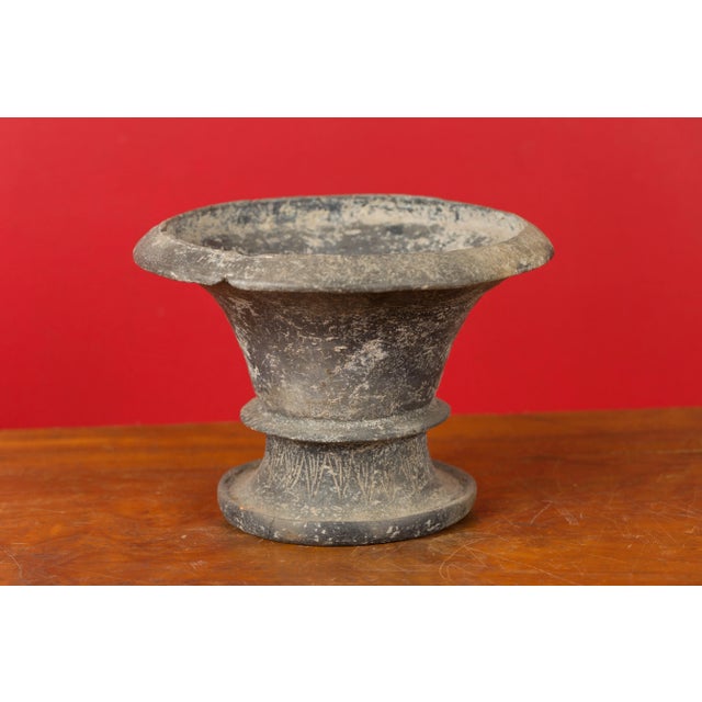 Chinese Han Dynasty Petite Vessel circa 202 BC-200 AD with Incised Motifs For Sale - Image 9 of 12