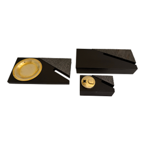 Italian Postmodern Black & Gold Smoker Set