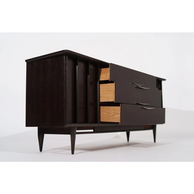 Mid 20th Century The Eloquence Credenza in Dark Walnut by Kent Coffey, Circa 1950s For Sale - Image 5 of 13