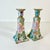 1980s Vintage Chinoiserie Boho Chic Hollywood Regency Peony Candleholders - A Pair. For Sale - Image 4 of 10