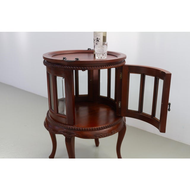 Small Round Bar Display Cabinet with Tray, 1980s For Sale - Image 14 of 18
