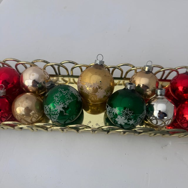 Mid-Century Modern 1950s Shiny Brite Christmas Ornaments With Mica Design- 15 Ornaments For Sale - Image 3 of 9