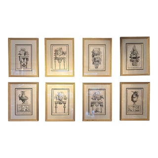 Set of 8 Framed 18th-Century Engravings For Sale