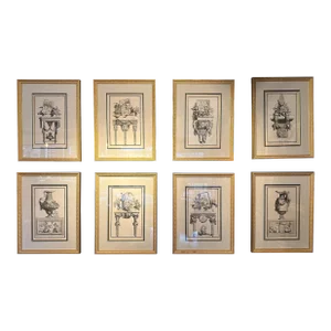 Set of 8 Framed 18th-Century Engravings