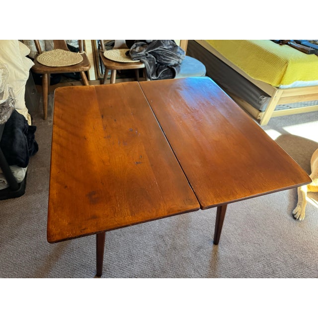 Vintage Cushman Colonial Creations Rock Maple Pivot-Top Game Table - Model 3-35 For Sale - Image 12 of 12