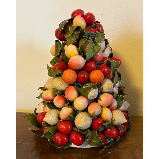American Table Top Christmas Tree Made of Millinery Fruit Circa 1940's For Sale - Image 3 of 10
