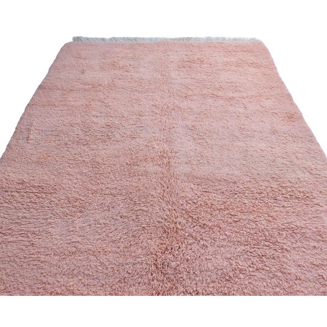 1990s Moroccan Blush Wool Rug For Sale - Image 5 of 5