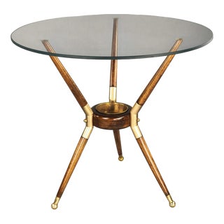 Mid-Century Italian Round Coffee Table by Cesare Lacca, 1950s For Sale