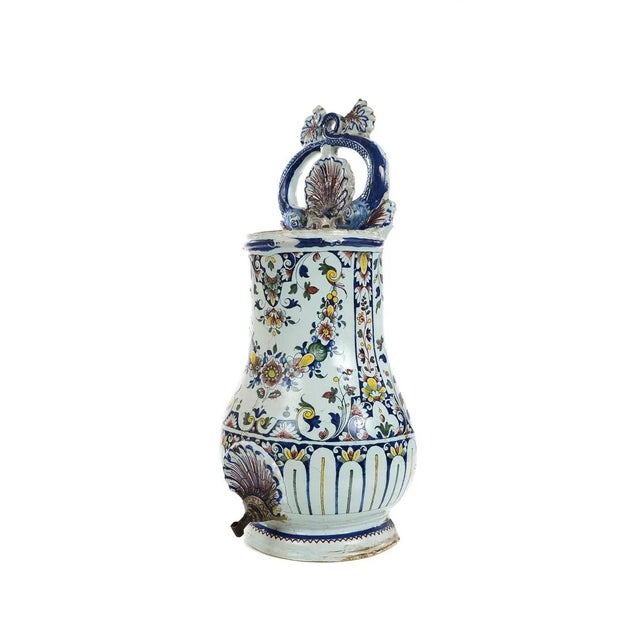 Paint 19th Century Antique Wall Pocket Enamel Fountain For Sale - Image 7 of 9