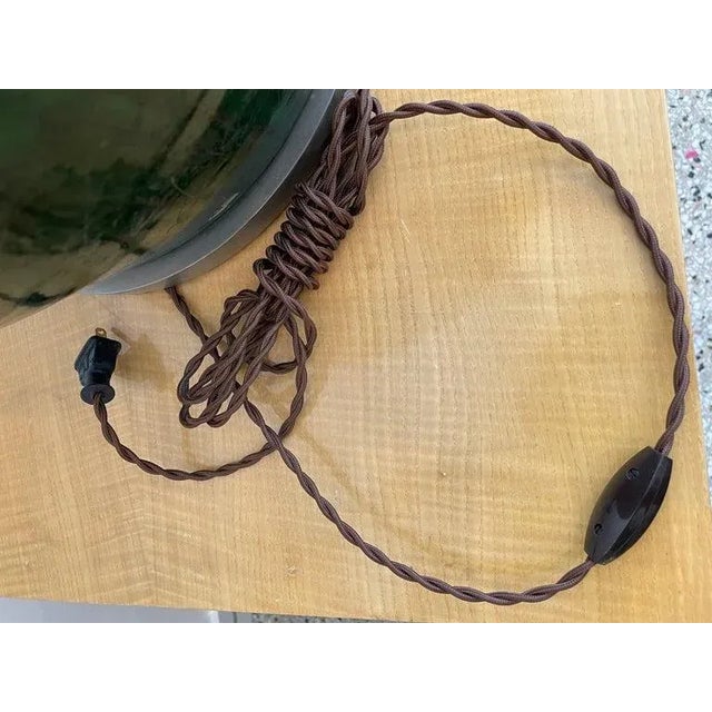 1980s Italian Table Lamp with 19C glazed amphora base from a Palm Beach estate. This large scale, chic and dramatic table...