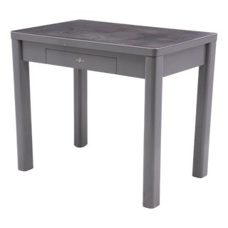 Globe-Wernicke Industrial Streamliner Tanker Grey Desk Work Table 1940's For Sale