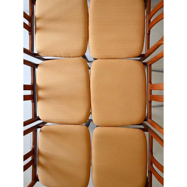 Scandinavian Teak Chairs with Yellow Seats, 1950s, Set of 6 For Sale - Image 11 of 12