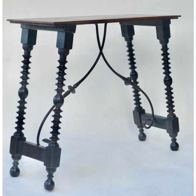 Late 19th Century 19th Century Spanish Walnut Iron Console Table For Sale - Image 5 of 10