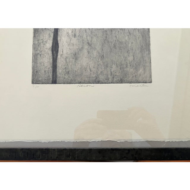 Heron, Original Limited Edition Black & White Print by California Artist Stephanie Martin, Framed For Sale - Image 4 of 9